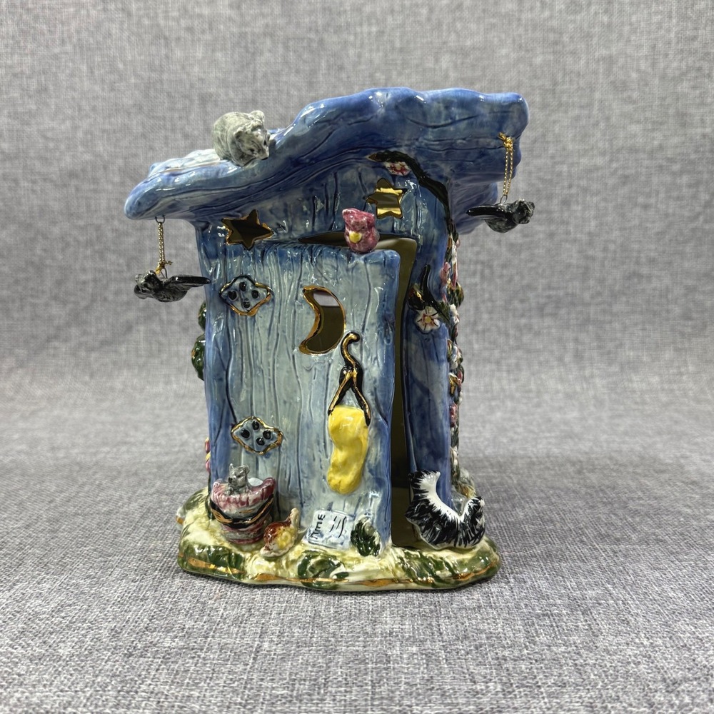 VTG 2001 Kimberly Designs Outhouse Tea Light Holder Ceramic Whimsigoth Fairycore